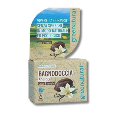 Bagnodoccia solido nutriente Cacao e Vaniglia | 55 gr | Greenatural |