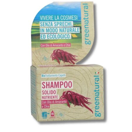 Shampoo solido nutriente Amaranto e Chia 55 gr Greenatural