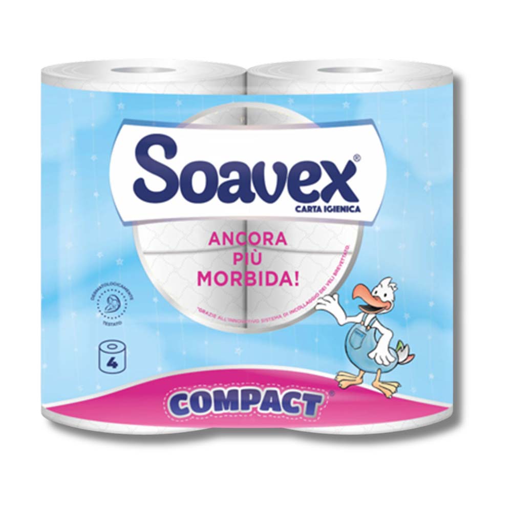 Carta Igienica Soavex Compact 2 Veli 500 str. 4 pz. Paperdì