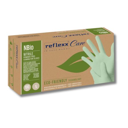 Guanti In Nitrile Eco-Friendly Senza Polvere NBio tg. M 3.5 gr Reflexx 100 pz