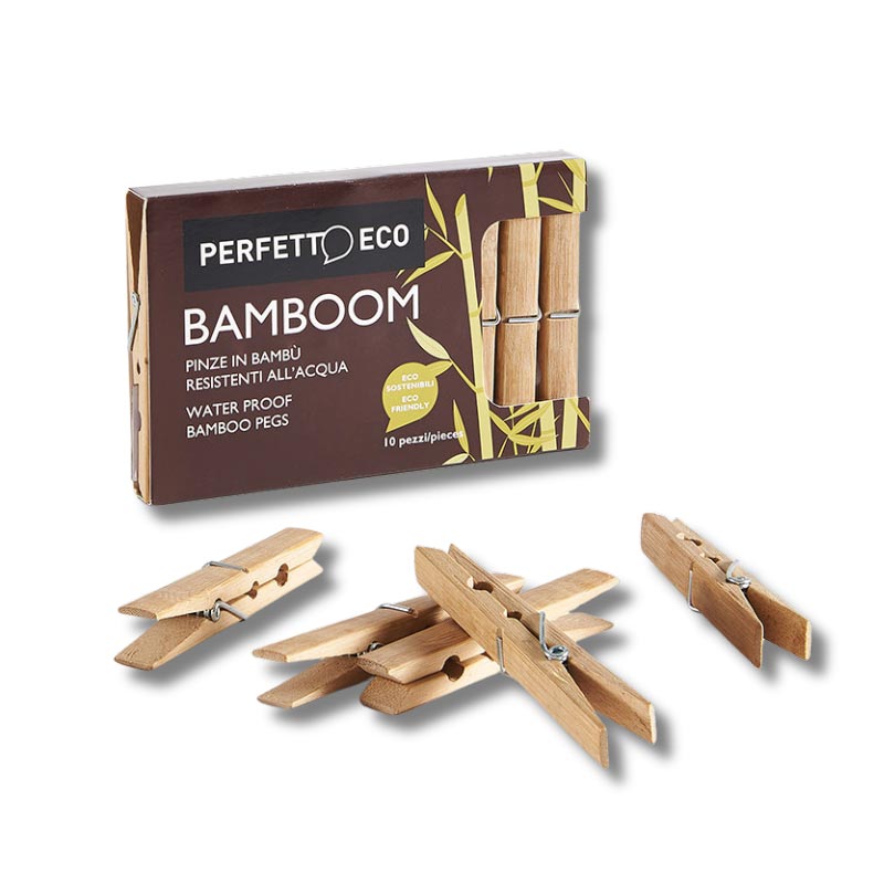 Pinze Bucato Bamboom in bamboo conf. 10 pz