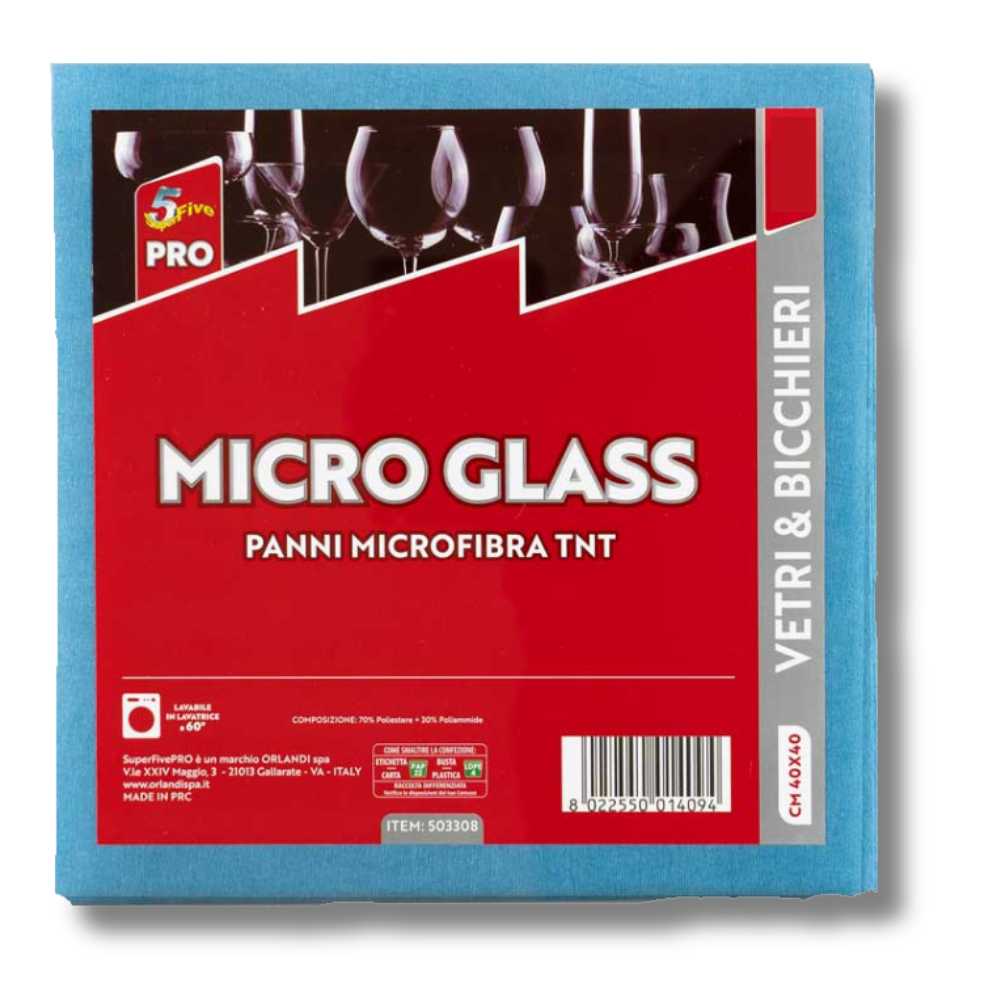 Panno Micro Glass Multiuso 40x40 cm 1pz Superfive Pro