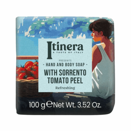 Sapone Solido Mani e Corpo Rinfrescante con Bucce di Pomodoro di Sorrento 100 gr Itinera